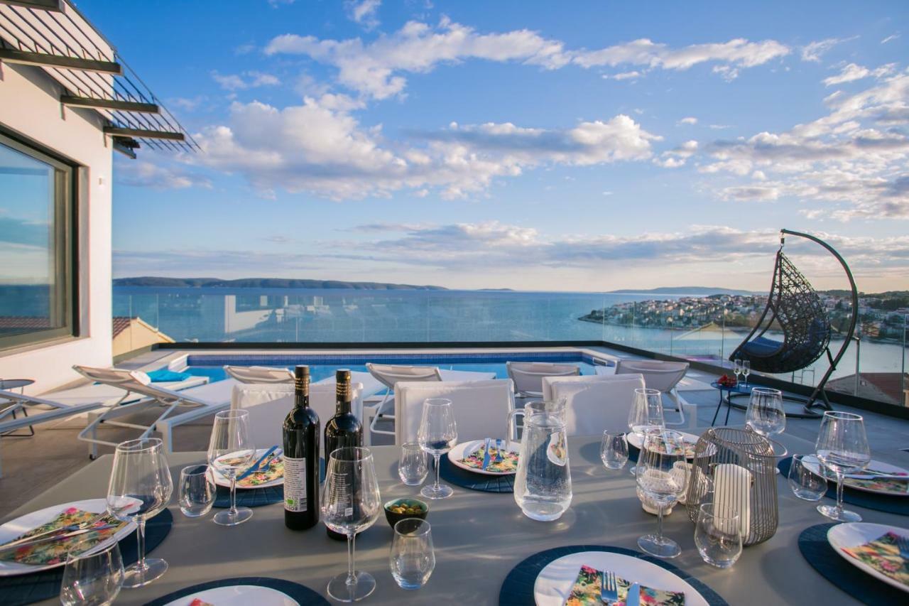 Holiday Home Olive Exclusive - 8 People, Heated Pool, Okrug Gornji, Sea View Trogir Luaran gambar